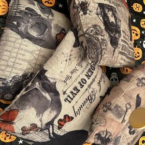 4 Halloween Pillow Cases - photos shown with pillow stuffing ( not included)